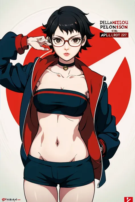 anime girl in a short dress and glasses with a red cape, persona 5 art style wlop, style artgerm, extremely detailed artgerm, ! ...