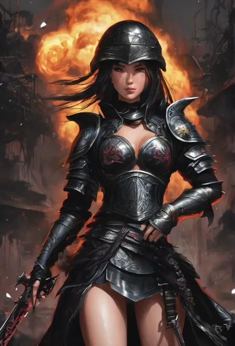  "Girl warrior dark style war"