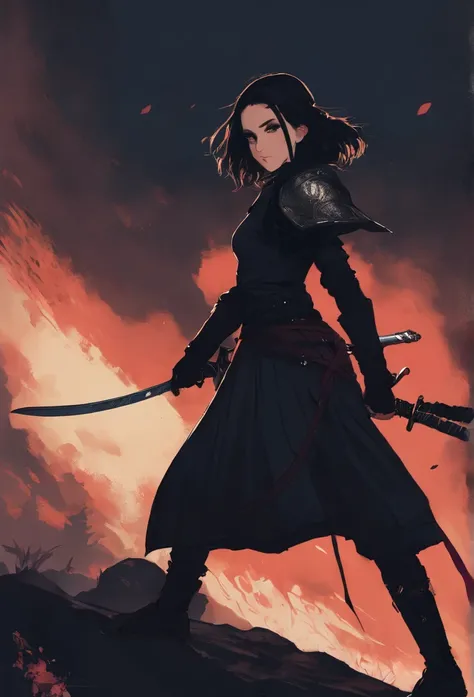  "Girl with sword and dark style.