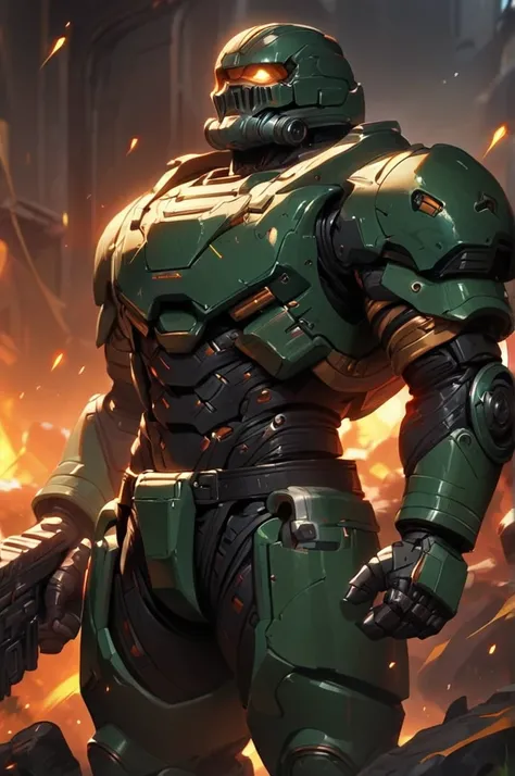 ((Best quality)), ((masterpiece)), (detailed), doom guy