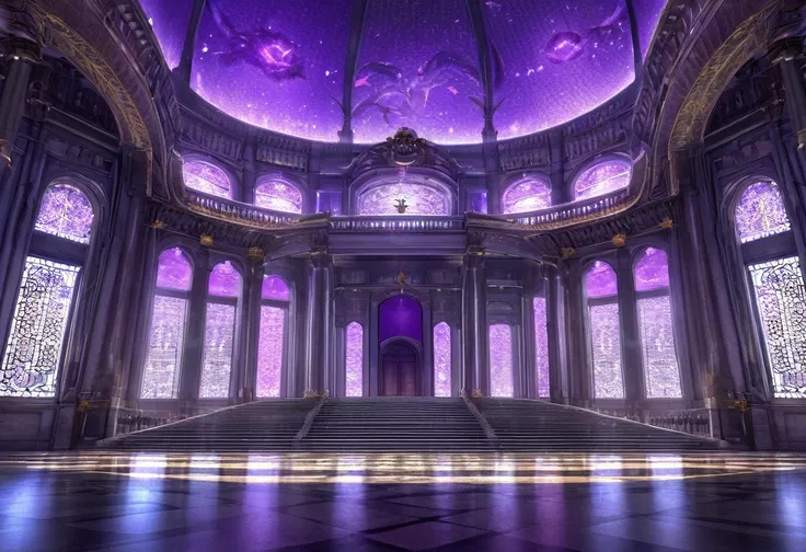 dragon, palace, purple light, HDR, 4k resolution, (ultra high resolution: 1.0 ), (((best quality, 8 thousand, masterpiece:1.4))