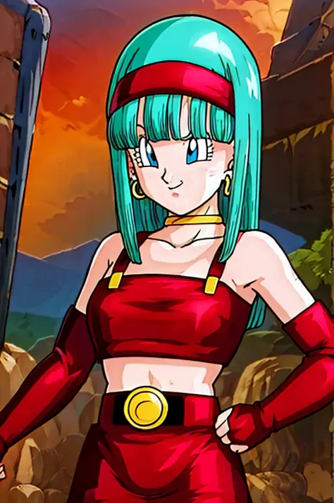 ultra detailed, masterpiece, best quality, solo, soft smile, light smile, bulla, dragon ball,
long hair, aqua hairbangs, collarb...