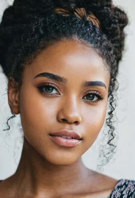 Mixed black ethnicity, beautiful girl, portrait face