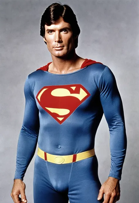 Christopher Reeve superman wearing a Chuck Norris Pijama Patern 