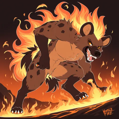 World On Fire in Hyena art style
