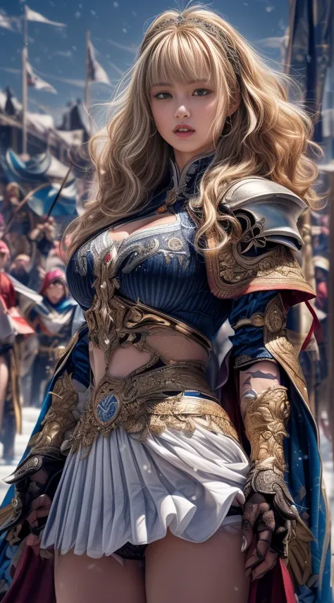 Very beautiful woman、Slender women、(Detailed face)、Realistic Skin、((Holy Knight)), ((Pearl White Armor))、((((A black armor with extremely detailed and intricate decoration.:1.1))))、((Delicate photo))，(Girl Astepeace RAW Photo Details:1.25), (Highest qualit...