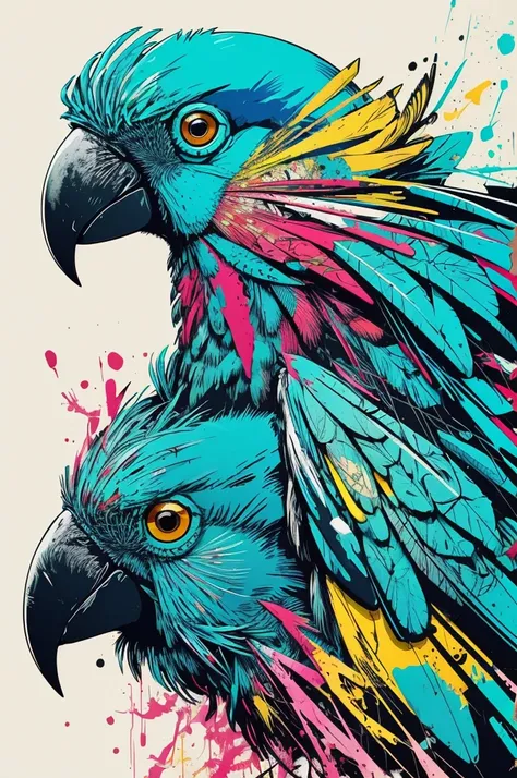 A gophin cockatoo bird depicted in Pop Art style by the skilled hand of Carne Griffiths, high resolution and carefully detailed, with vibrant colors that pop, centered in the frame for a bold and striking presentation.