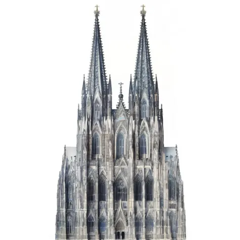 Masterpiece, best quality, very detailed, Cologne Dome, Cologne cathedral, starry sky