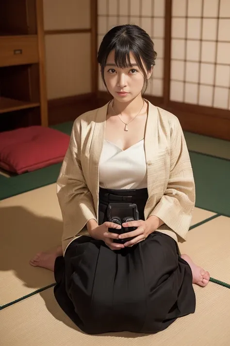 Completely naked　((One woman,The most beautiful face in Japan,40 years old,Perfect camera gaze,Shooting from close range)),((((A simple jacket and a black inner layer,Simple trapezoidal skirt in black)))),((Pearl Necklace,Classy hairstyle,Natural Makeup,Hi...