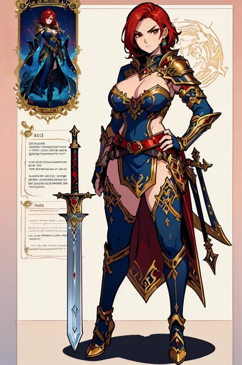 (masterpiece, best quality, high resolution, (huge breasts) 1 female warrior, full body gold fantasy nordic warrior costume, fan...