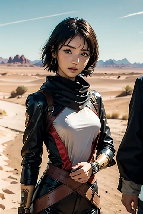 （Highest quality), (High detail), (Vibrant colors), (One girl),desert, desertを旅する可愛い女の子, High resolution, 4K, Head to waist,Steampunk attire,