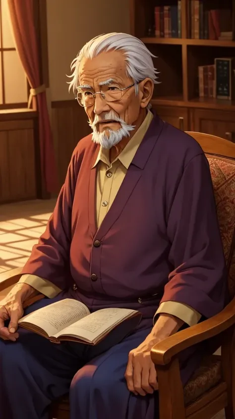 A wise old man who tells stories in anime form 