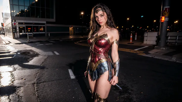 ((masterpiece), (solo character), (photorealistic:1.4), ),(best quality), (epiCRealLife), (g4lg), (g4lg large breasts), (g4lg show cleavages), (Gal Godot in wonder woman costume), (lora:epiCFlashPhoto),(flashphoto), (flash photography) (look at viewers), ,...