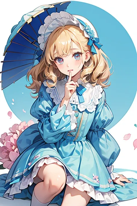 Little Bah is a fair-skinned girl with black button eyes and pale pink cheeks. She has golden blonde hair with straight-trim curved bangs and very small curls above her cheeks and a pastel blue bonnet.

Her outfit consists of a very pastel blue dress with ...