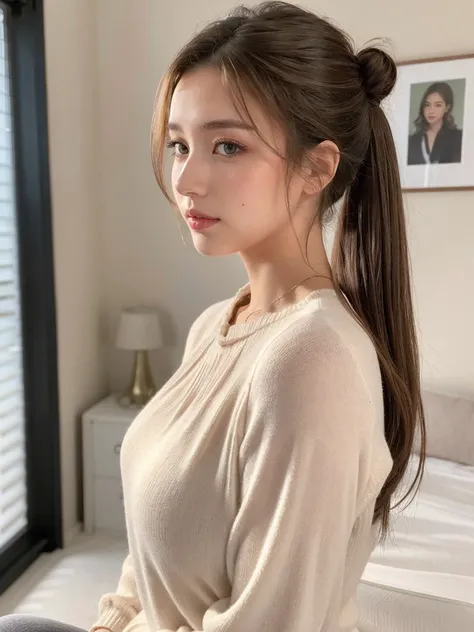 Emily is a 23-year-old with light brown hair, usually stuck in a bun or ponytail. His eyes are green and expressive, conveying his gentle and warm personality. She has an average height, about 1.65m, with a slender and well-defined figure due to her physic...