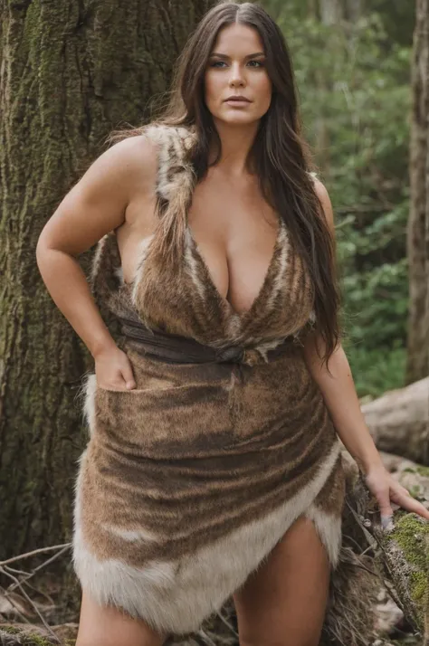 Swedish cavewoman, thicc, bossy, beautiful, callipygian, wearing primitive animal pelt clothing, cavewoman, primitive, tribal, ice age, sfw, stone age, fierce, fertile, dominant, in charge, mesolithic, safe for work, wilderness
