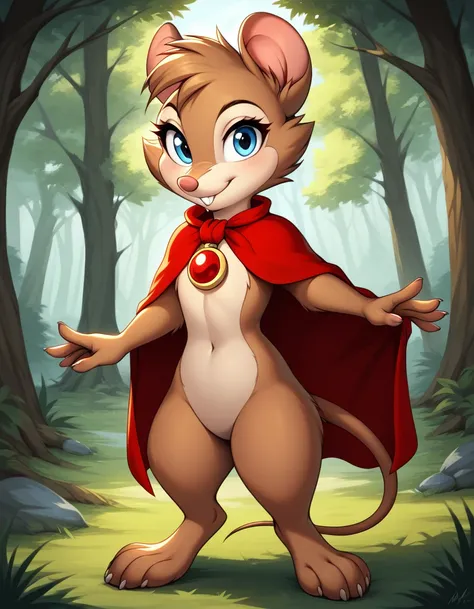 score_9, score_8_up, score_7_up, source_furry, source_safe, best quality, forest, break, 1girl, mrsbrisby_tsonimh, mouse girl, s...