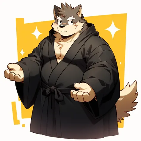 Scribble 黑色柴dog face,Cute face,Humanity(dog),(Black robe:1.3),Chubby,(White eyebrows:1.1),(Perfect black eyes),（artist:Takemoto Arashi），Simple background，scar。