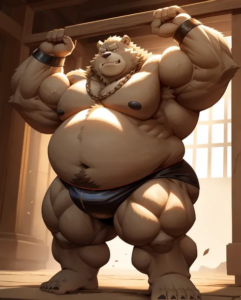 Epic Citizen Zootopia style, My Heroe Academia Character, Dungeons and Dragons style, A poor villager, Real life, Anime serie, Anime character, Obese muscle Obese Sumo wrestler Werebeast Kid, full body pic (obese, strong legs and arms) Sumo wrestler Werebe...