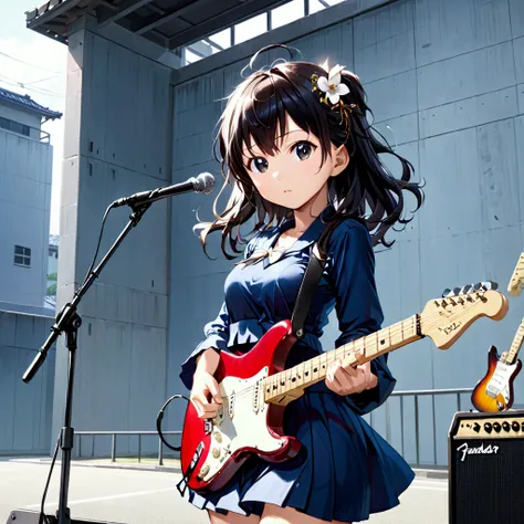 kyoto animetion,kei-on,high school girl、electric guitar、fender stratocaster、