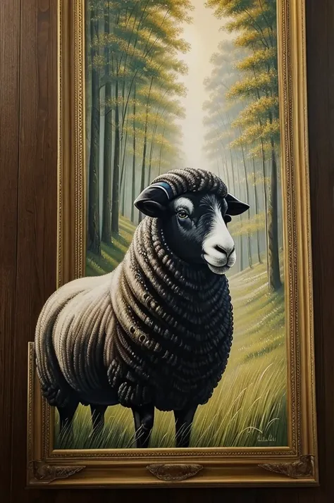 ((best quality)), ((masterpiece)), black sheep impressive painting