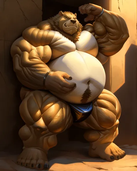 Epic Citizen Zootopia style, My Heroe Academia Character, Dungeons and Dragons style, A poor villager, Real life, Anime serie, Anime character, Obese muscle Obese Sumo wrestler Werebeast Kid, full body pic (obese, strong legs and arms) Sumo wrestler Werebe...