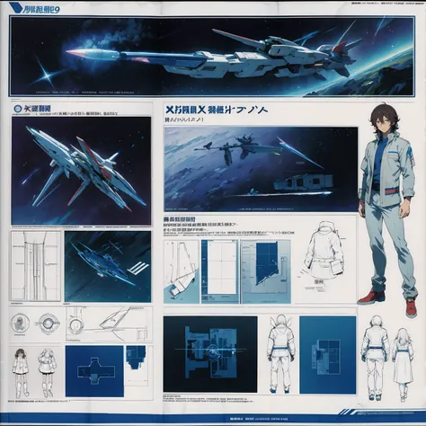 line-art, art book, character sheet, gundam 00 reimagined, 8k, best quality, design sheets, equipment