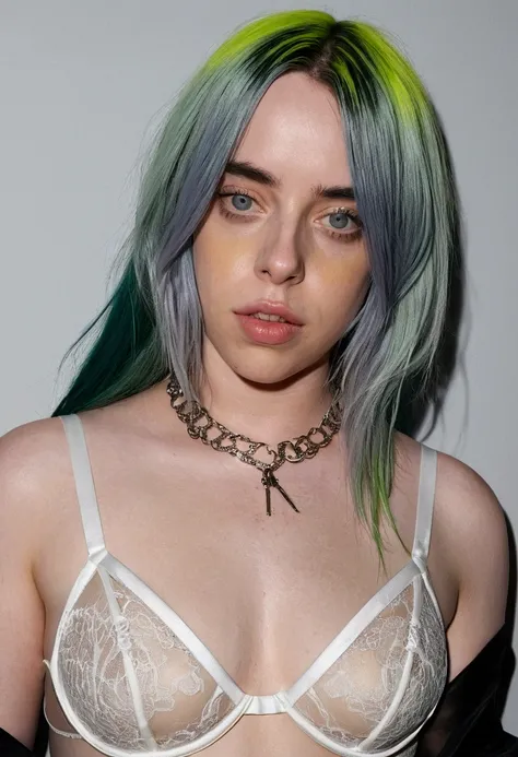 Generate Billie Eilish in sexy lingerie 