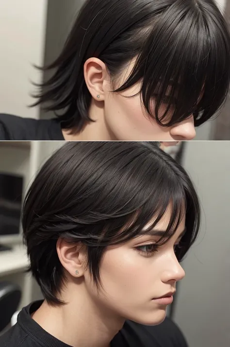 Black mullet haircut