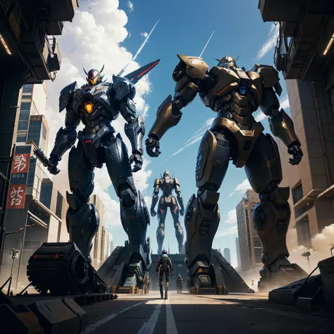 A gigantic robot that people can ride in，Combat Robot，Quadrupedal，Weapon equipment，stylish，Anime Art，Warrior，masterpiece，perfection，Science fiction，Stunning visuals，ＳＦ，最高masterpiece，cyber punk，Mecha Action