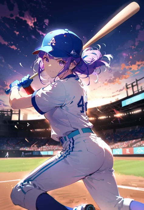 athlete,Baseball arena,Girl playing baseball,a baseball player batting, extremely detailed, 8K, studio lighting, vivid colors, dynamic action pose, detailed uniform, determined facial expression, swinging a baseball bat, playing on a baseball field, perfec...