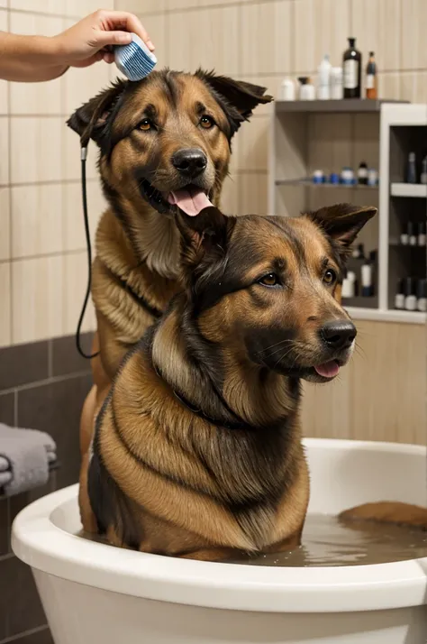 bried shepherd bathing hairdresser
