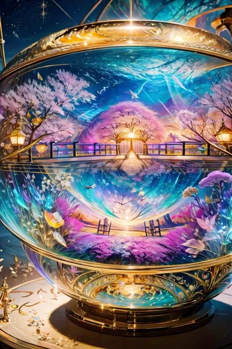 masterpiece、Highest quality、（A very delicate and beautiful summer festival scene captured in a bottle）、Summer Traditions、World Masterpiece Theatre、High-resolution equirectangular projection、Highest quality、Consciousness upward、Material、canvas、Oil、realism、R...