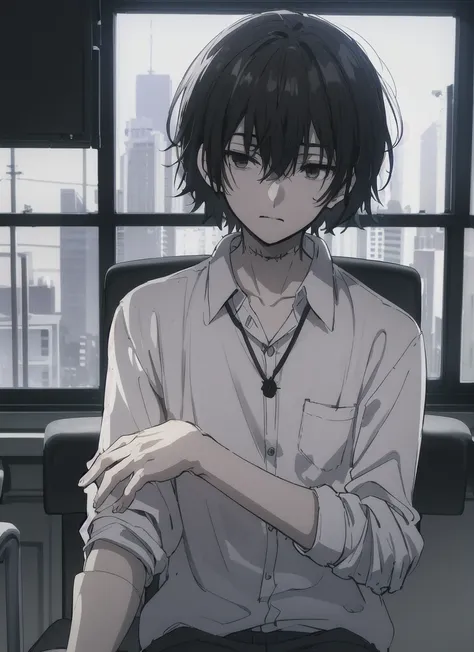 ((best quality)), ((masterpiece)), (detailed), boy, high , bored look, blank look, disinterested look, resting on desk, school c...