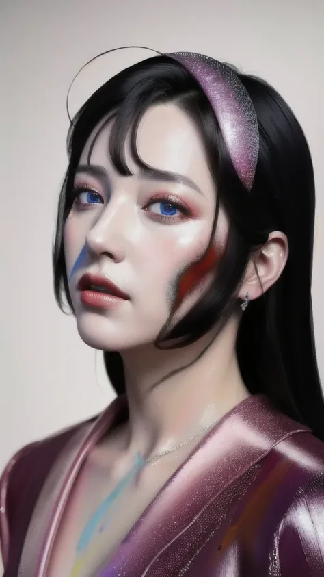 Android Beauty, Powerful paintings inspired by Francis Bacon, Ultra-realistic surrealism, Hyperrealism, fear, art, hyper real painting, Realistic illustration painting, カラフルなHyperrealism, Hyper-realistic digital art