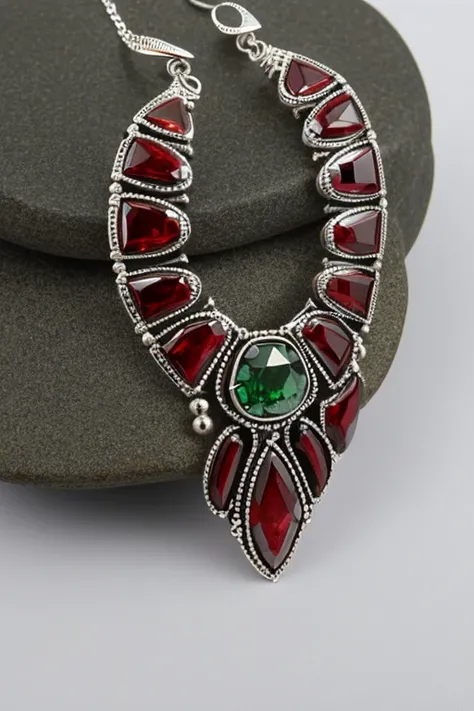 Silver wonderful jewelry great quality masterpiece, more ostentatious, great color, Green, Red