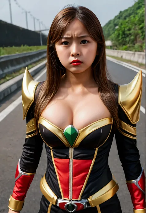 (Kamen rider Ark) Very cute and baby-like face, Power puff girl, Naked, Angry pose, Angry face, (((BROWN HAIR MALAY GIRL))), (((LONG HAIR))), masutepiece, High quality, UHD 45K, Realistic face, Realistic skin feeling , A Japanese Lady, 8 years old, , Very ...