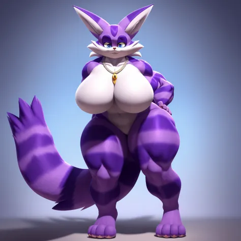 big the cat, light blue eyes eyes, female, muscular woman, tall, large unit, wearing a magical necklace, 4k, hi res, ((detailed face, (detailed eyes:1.0), detailed)), Oh my goodness, I cant believe Ive swapped bodies with big the cat female version! This i...