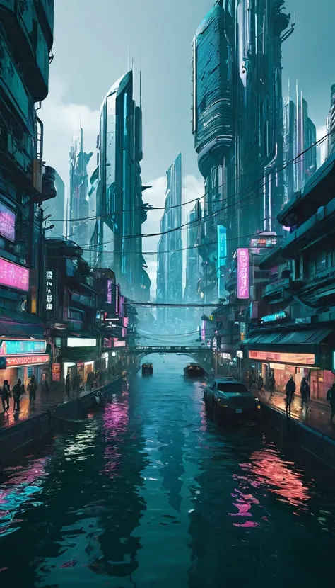 futuristic city, Cyberpunk, Violence, decadent, Future Society, ocean