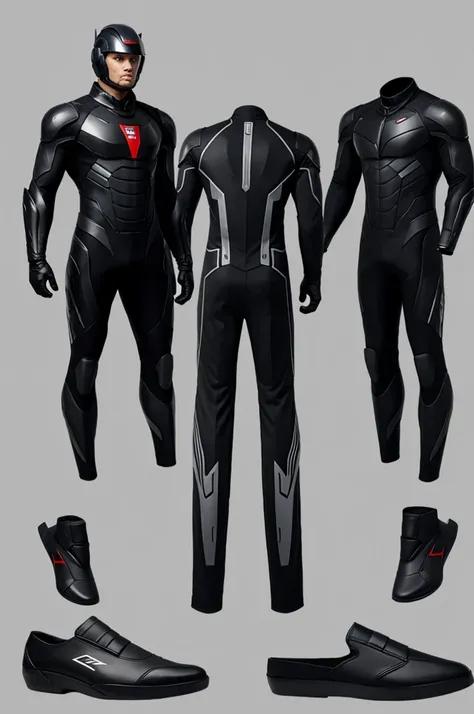 Aironman black and axul suit