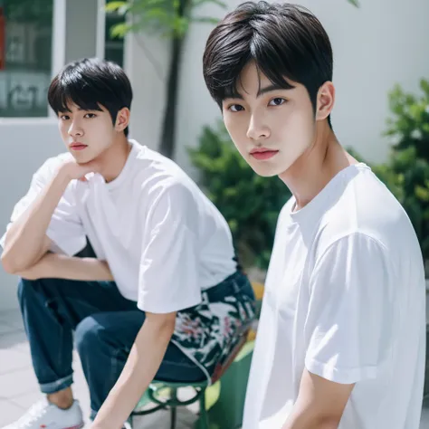 Asian alpha male in white shirt looking at camera, Shin Jinying, Kim Do-young, Paint Ulzzang, Shen Quanrui, korean men, Shin Jin Young&#39;s Aesthetics, faceเกาหลีที่น่ารัก, handsome young man&#39;face, Jaeyong Nam, beautiful eyes、Kim Taejoon, Hyungtae, In...