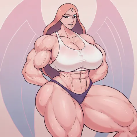 queen angela (she-ra and the princesses of power) , Women, Women enorme, Women musculosa, many muscles, giant muscles, bodybuilder body, a lot of effort, expression of great fury, very high, It measures almost 3 meters, too wide body, muscled body, very mu...