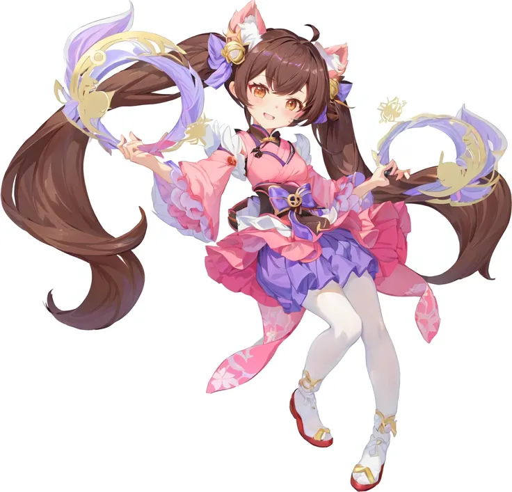 Girl cartoon character with cat ears and dress, 绫香Genshin Impact冲击, Maple Story Character Art, 《Genshin Impact》Zhongli, Official Character Art, Anime cute art style, Keqing from genshin impact, Official Art, Genshin Impact角色, Ink art animation , Official A...