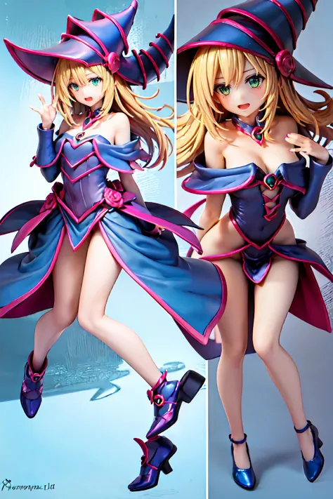 dark magician girl, Super detailed, Very detailed, masterpiece, 最high quality, 最high quality, Absurd, High resolution, Black Magician Girl, (One girl:1.2), alone, Detailed face, Dynamic pose, Hair flow, (whole body:1.1), Blonde, Long Hair, View your viewer...