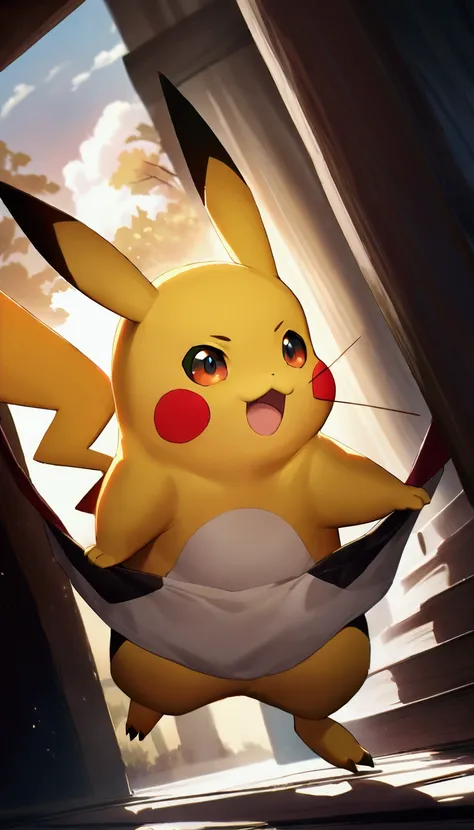 Create an image of Pikachu, Make him an adult、Cute boy and Pikachu、high resolution、beautiful