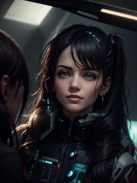 change background ultra realistic image cyber punk realistic face