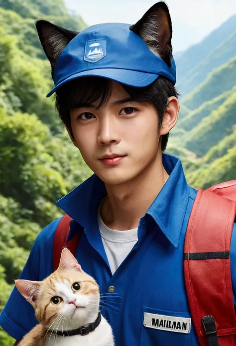 mailman、boy，Cat ear，cute、Trekking，Fresh