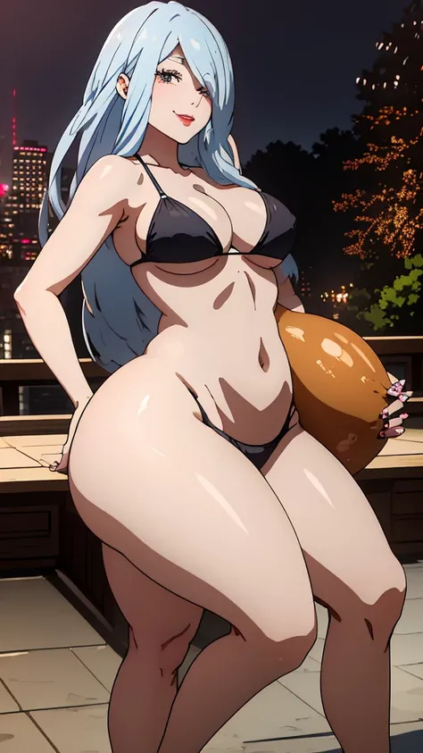 dark, highly detailed, hyper-realistic masterpiece, character design, volumetric lighting, fairy lights, intricate detail, ultra-realistic, hdr.  best quality, perfect detailed, (ultra sharp focus), Mei Mei, silver hair, dark brown eyes 👙👅🍖👙🍖🍑🍑🌃🌌⬛🌆 nice bo...