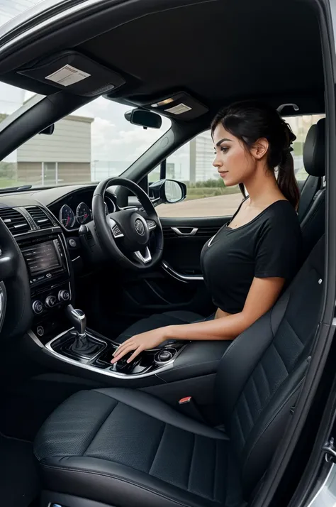 A car with LKM branding with a massive interior
