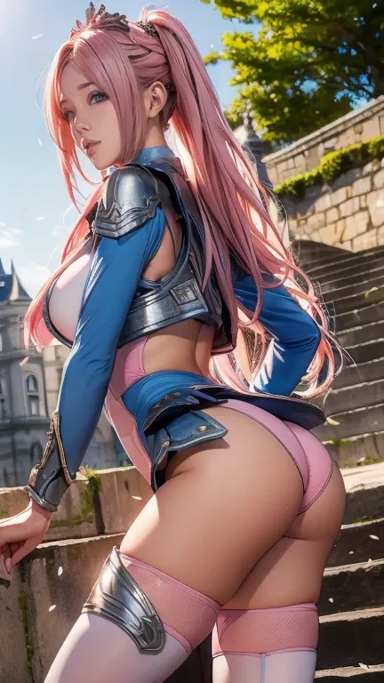 Highest quality, Official Art, masterpiece, Fabric Shading, High resolution, Very detailed, colorful, Best details, Fantasy, High leg combat uniform, Yuki Mori:1.5, 1 female, Age 25, Pink Hair, Long Hair, wavy hair, Highest quality, Official Art, masterpie...